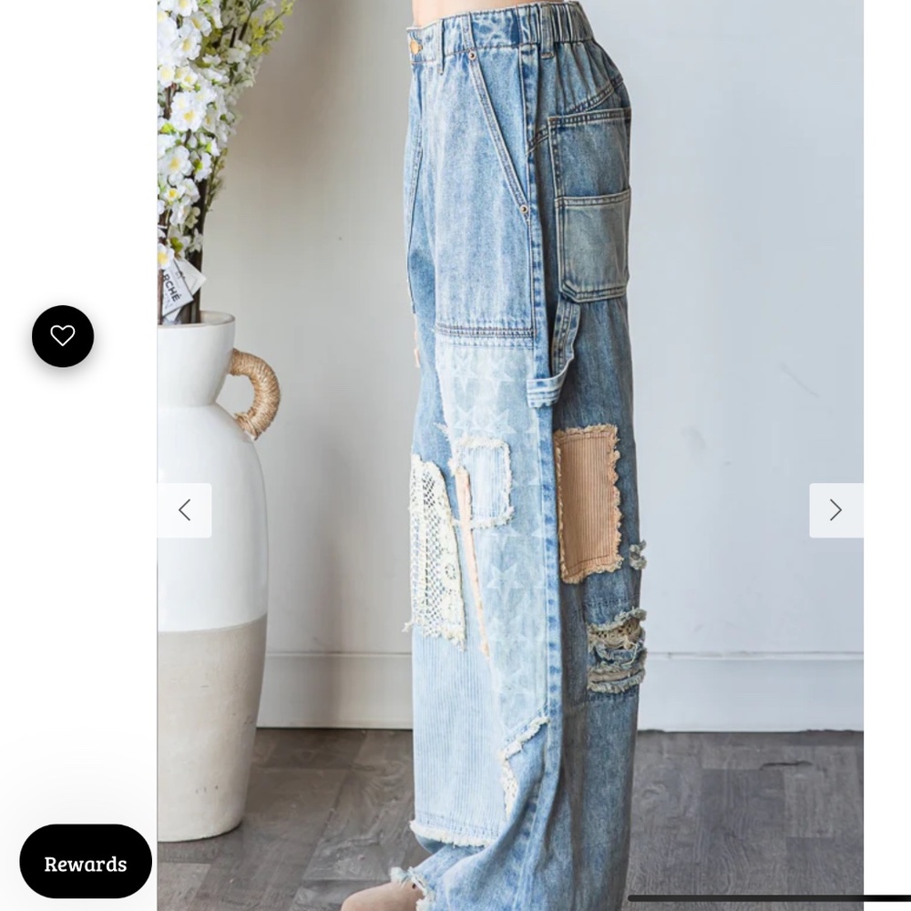 Oli & Hali Light Blue Patchwork Straight Leg Jeans - Picture 8 of 8